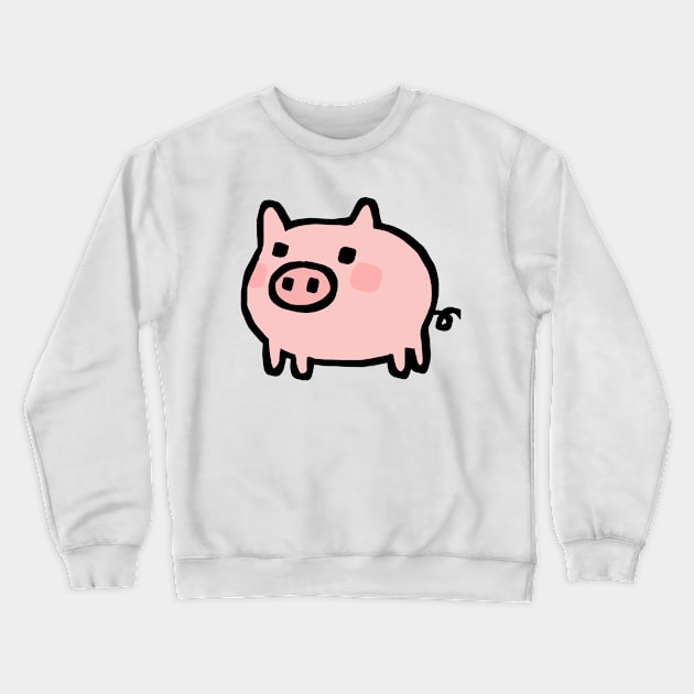 Cute Cartoon Piggy Crewneck Sweatshirt by Porkzby